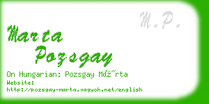 marta pozsgay business card